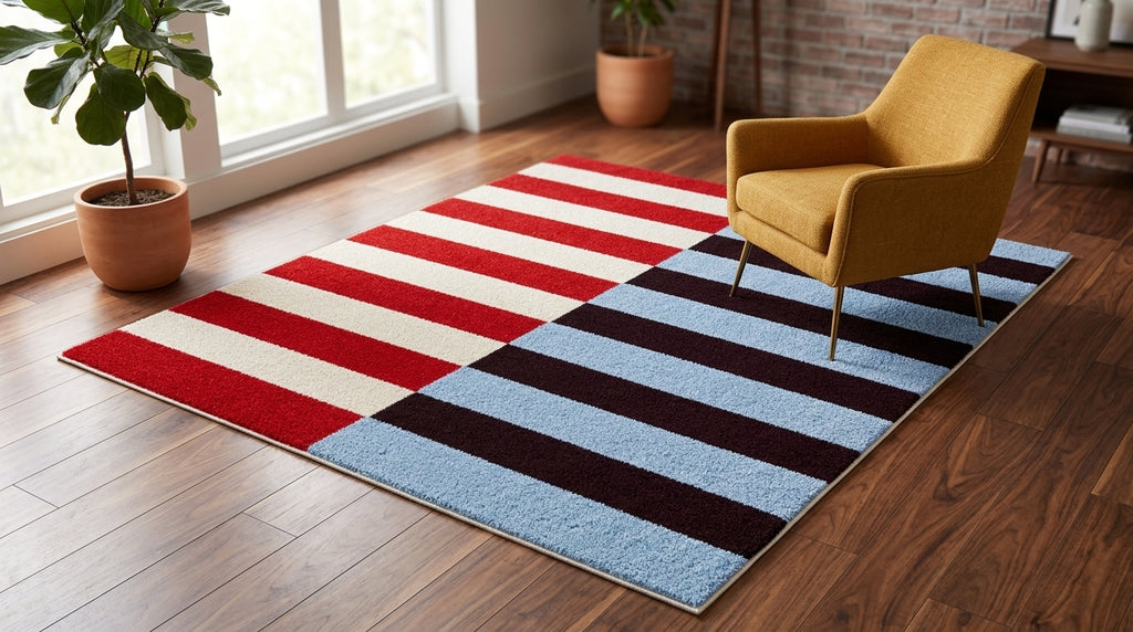 Tapis NOVA — Tapis graphique multicolore à rayures