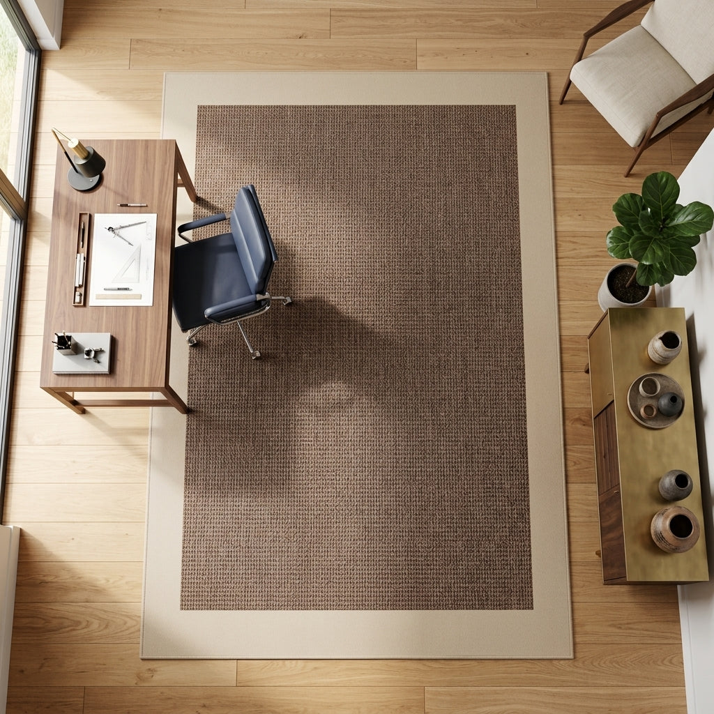 Tapis NORA — Tapis beige et marron à bordure élégante