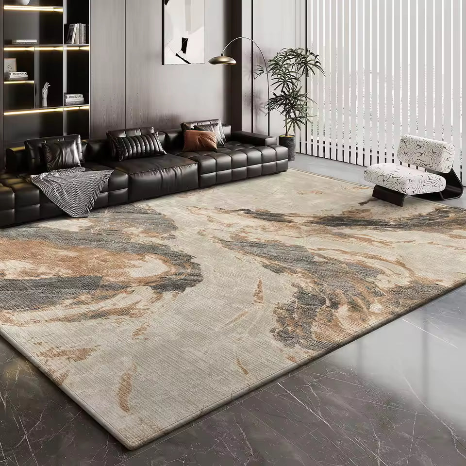 Tapis AURA — Tapis beige aux motifs effet marbre