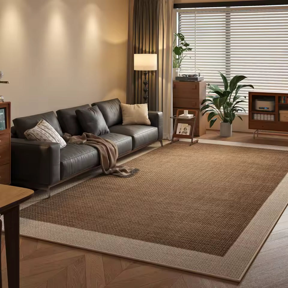 Tapis NORA — Tapis beige et marron à bordure élégante